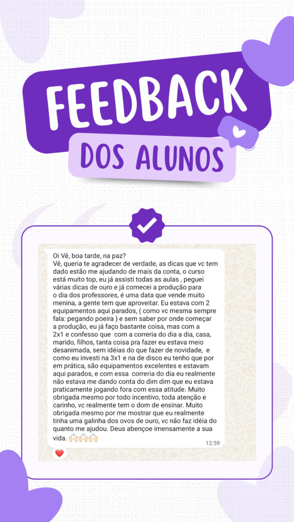 Feedback dos alunos do curso de encadernação